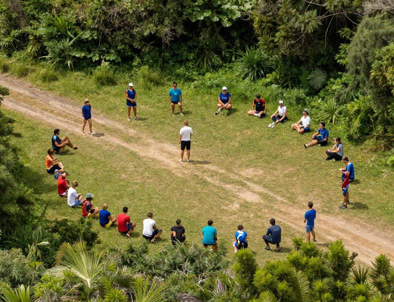 Círculo de alumnado en la naturaleza